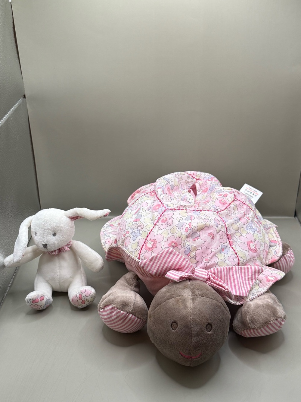 DouDou Tortue Rose Marron Fleurs Avec Bébé Plush Turtle Storage Stuffed Animal